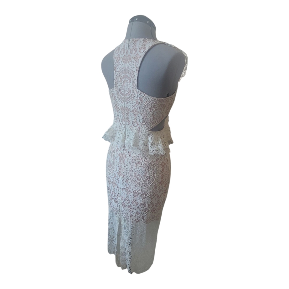 Alexis Pepa Cut Out Ruffled Lace Dress In Ivory Size XS - Picture 8 of 10